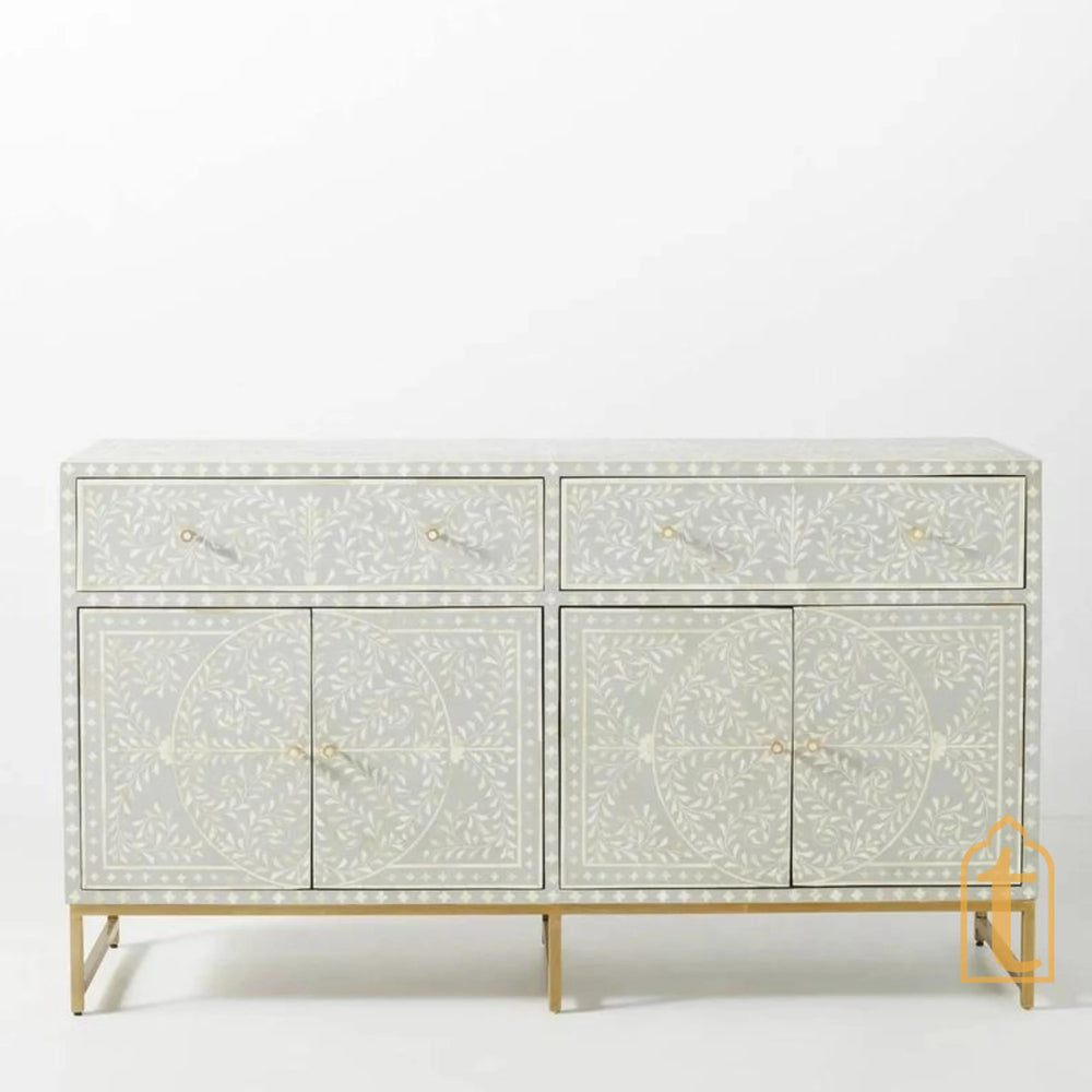 Bone Inlay Sideboard / Bone Inlay Buffet / Bone Inlay Cabinet / Storage Unit / Bone Moroccan Inlay 2 Drawers  /Bone Inlay Chest of Drawers / Bone Inlay Dresser.