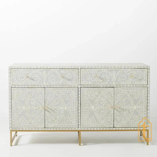 Bone Inlay Sideboard/Bone Inlay Buffet Table, Cabinet Table,Storage Unit,Bone Moroccan Inlay 2 Drawers, Chest of Drawers,Bone Inlay Dresser,