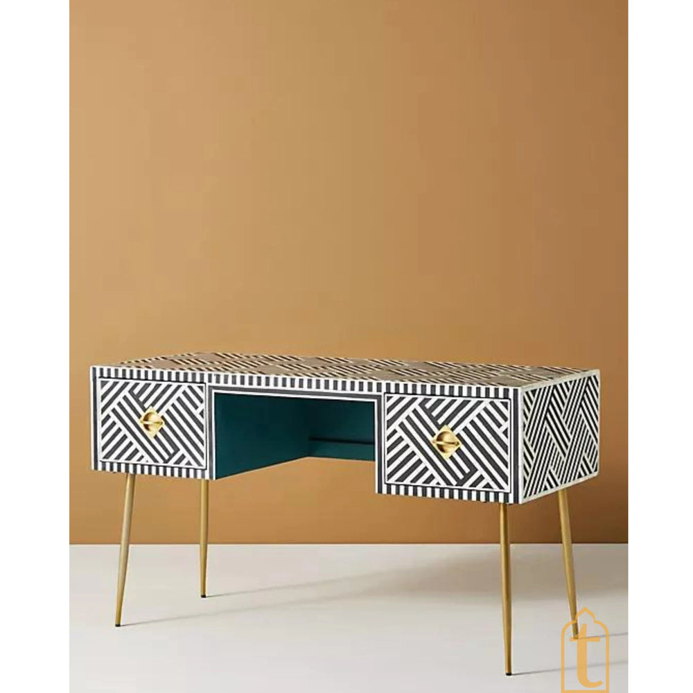 Bone inlay Work Desk | Laptop table | Console Table | Home and Office Furniture / Bone Inlay laptop Table / Wooden Furniture.