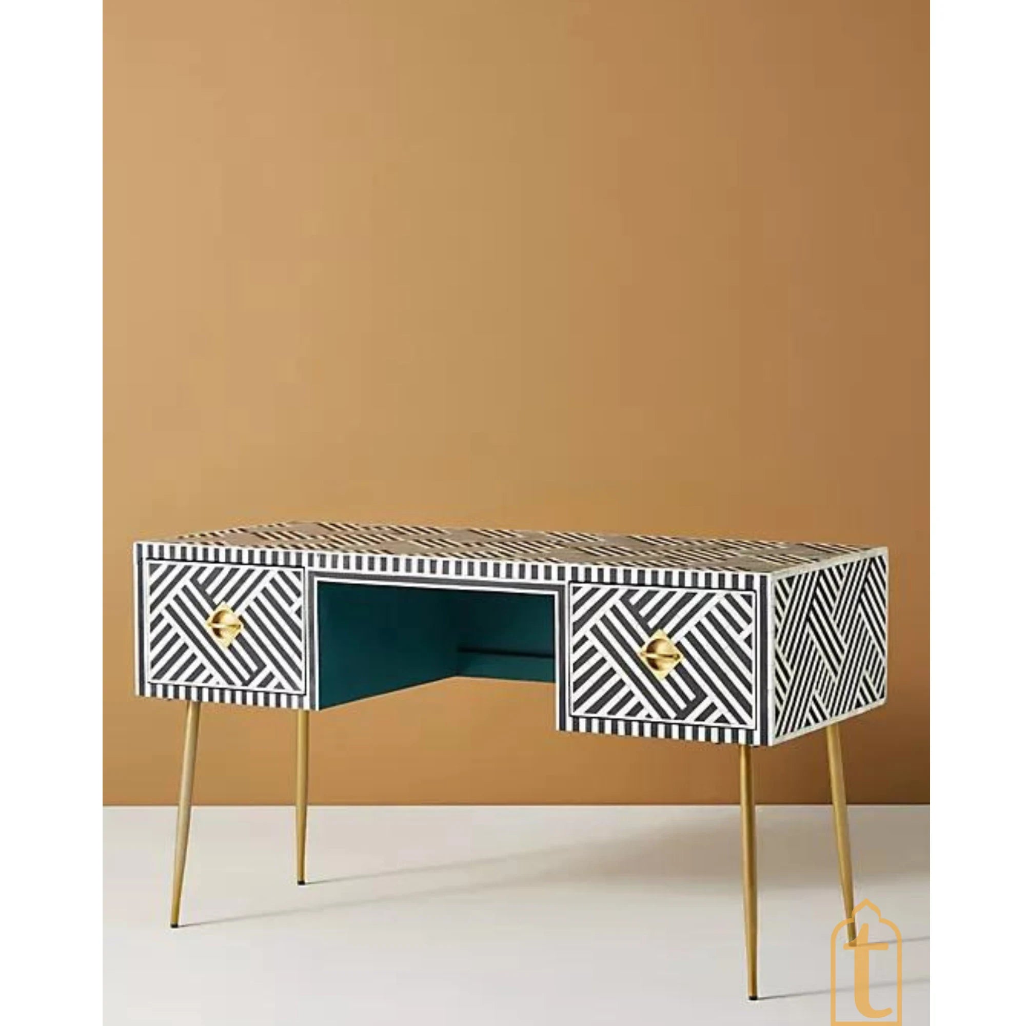 Bone inlay Work Desk | Laptop table | Console Table | Home and Office Furniture / Bone Inlay laptop Table / Wooden Furniture.