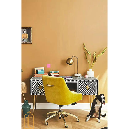 Bone inlay Work Desk | Laptop table | Console table | Black. home and office furniture /bone inlay laptop table/wooden furniture.