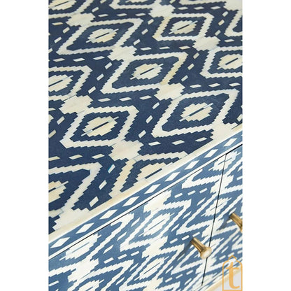 Bone Inlay Optical Media Console Ikat, Bone Inlay optical TV Unit , Bone Inlay Entertainment Unit For Living Room