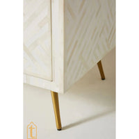 Bone Inlay Optical Design Media Cabinet / Bone Inlay Optical Design Media Console / Bone Inlay Storage Unit /Wooden Furniture / Bone Inlay Console.