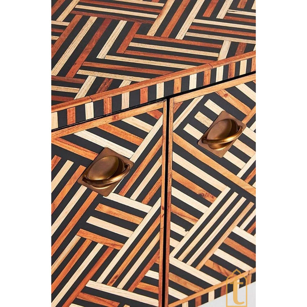 Bone Inlay Console / Bone Inlay Chest of Drawers / Bone Inlay Storage Unit / Bone Inlay Rani Sideboard With Brass Base / Media Console / Wood Media Cabinet.