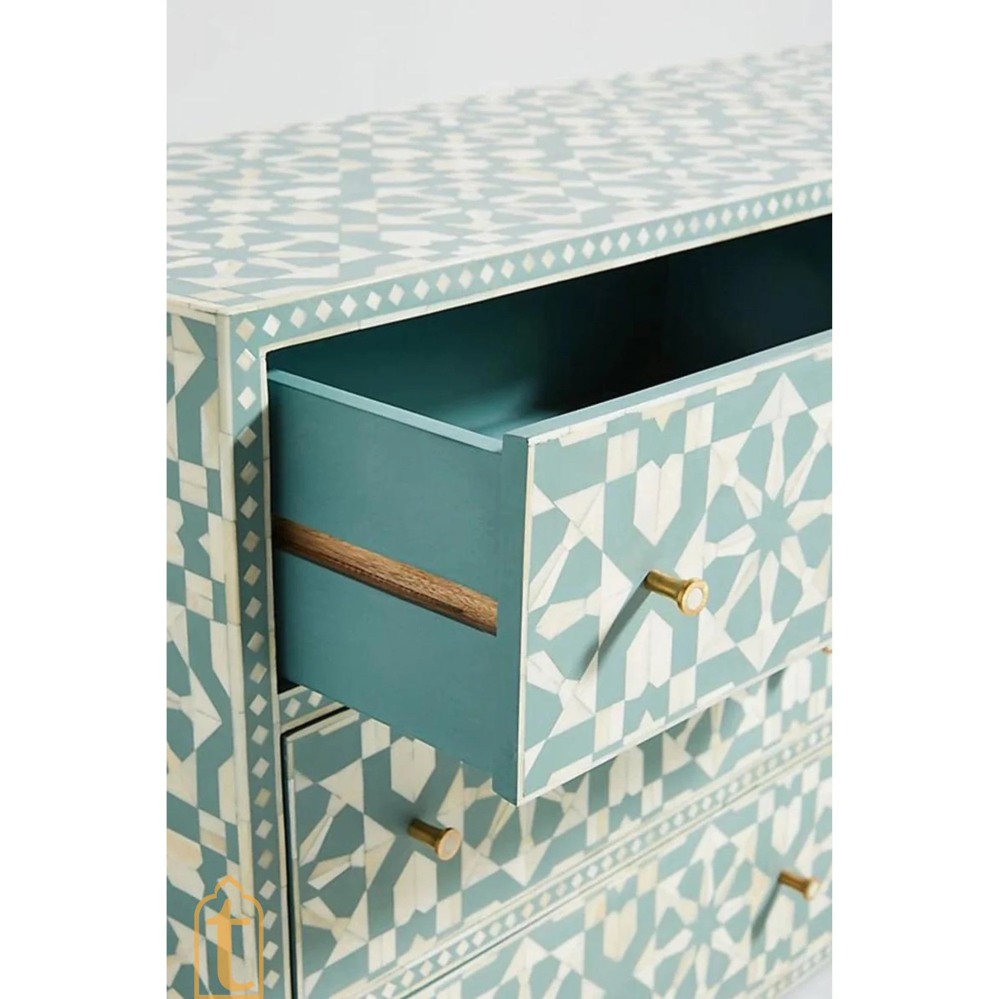 Wooden Bone Inlay Sideboard / Wooden Bone Inlay 9 Drawer Dresser / Bone Inlay Chest of 9 Drawer / Bone Inlay Buffet Large Dresser / Storage Unit.