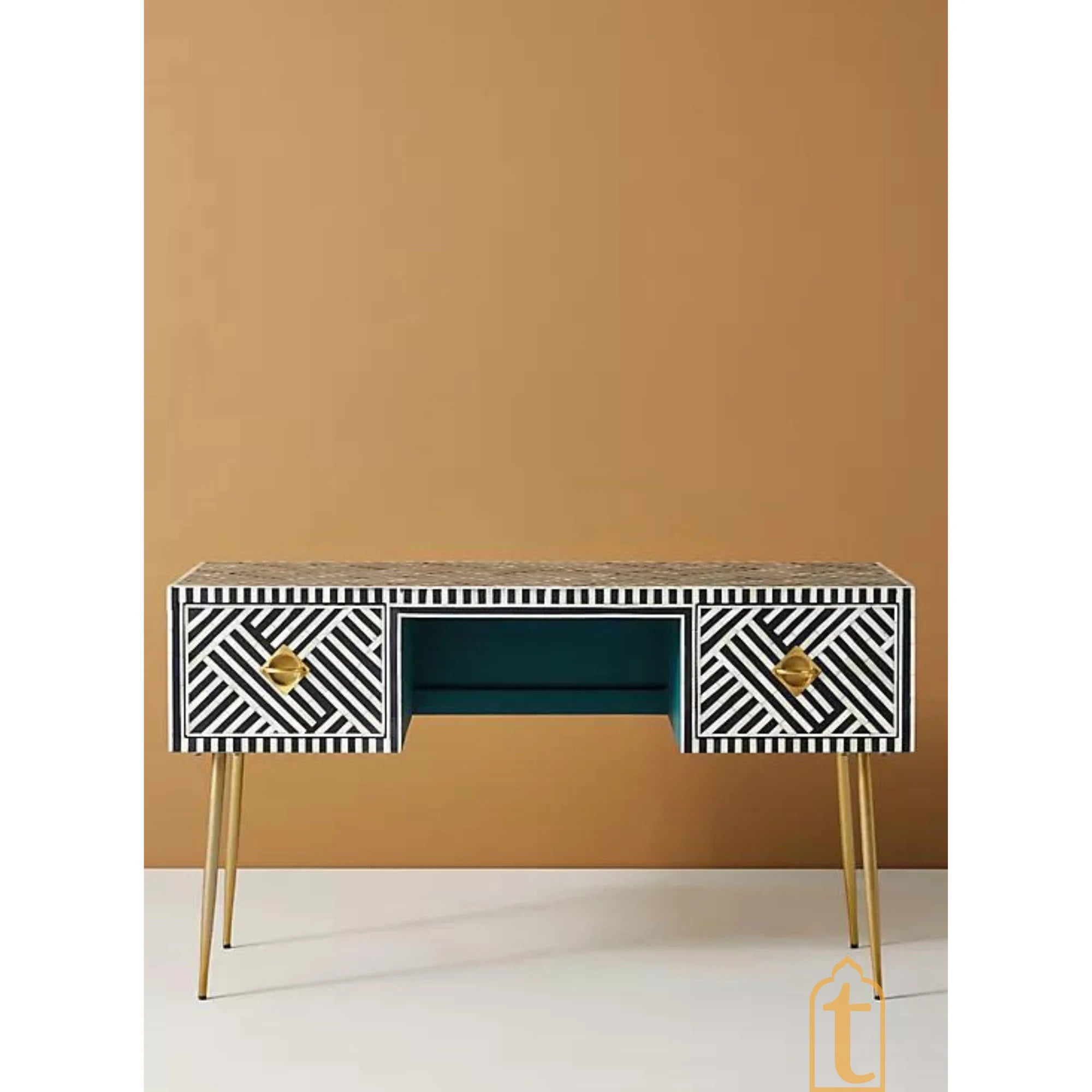 Bone inlay Work Desk | Laptop table | Console Table | Home and Office Furniture / Bone Inlay laptop Table / Wooden Furniture.