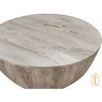 Wooden Drum shape Coffee Table for Living Area / Handmade Drum Table Home Decor / Handmade Wood Cocktail Table Indian Handcrafted Art.