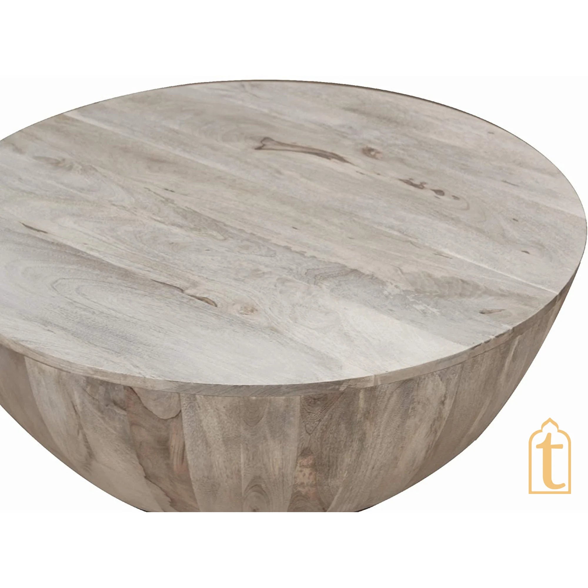 Wooden Drum shape Coffee Table for Living Area / Handmade Drum Table Home Decor / Handmade Wood Cocktail Table Indian Handcrafted Art.