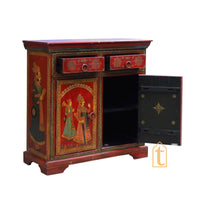 Wooden Indian artistry Hand Painted Beautiful King Queen Designed wooden Cabinet For Home Décor/Side Cabinet/Living Room Decor Cabinet/Furniture.