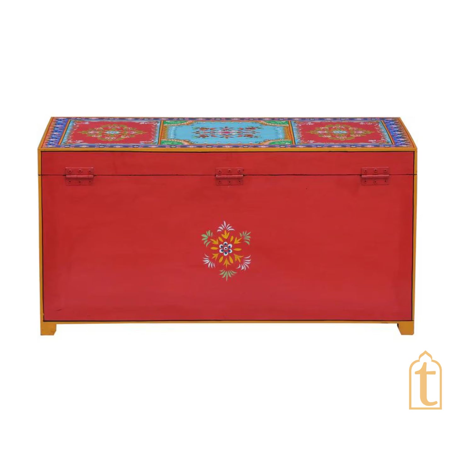 Wooden Indian storage trunk, treasure chest, furniture, home and living,Painted storage,Handpainted Indian Jewellery / Treasure Box. (Copy)