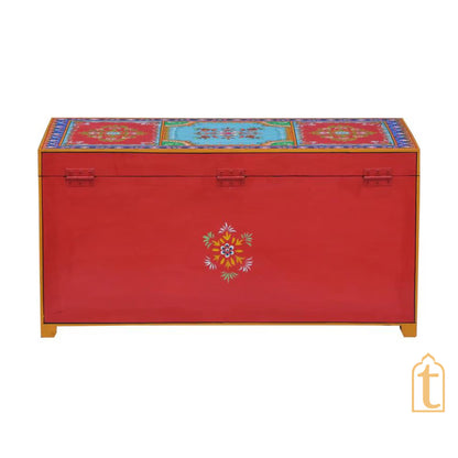 Wooden Indian storage trunk, treasure chest, furniture, home and living,Painted storage,Handpainted Indian Jewellery / Treasure Box. (Copy)