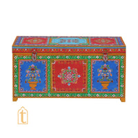 Wooden Indian Storage Trunk / Treasure chest Furniture / Home and living room Décor / Hand Painted Storage Box / Hand Painted Indian Wooden Box  / Treasure Box.