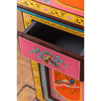 Indian Peacock Floral Hand Painted Wooden Cabinet / Side Storage / Wooden Cabinet / Hand Painted Sideboards / Wooden Big Cabinet.