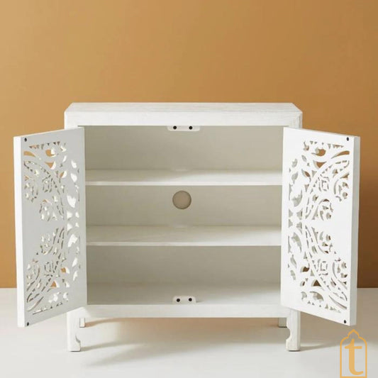 Wooden Indian Beautiful Two Tone Hand Carved White bedside Table/Nightstand/Wall Decor/Sofa Side decor/Indian Home Decor Furniture