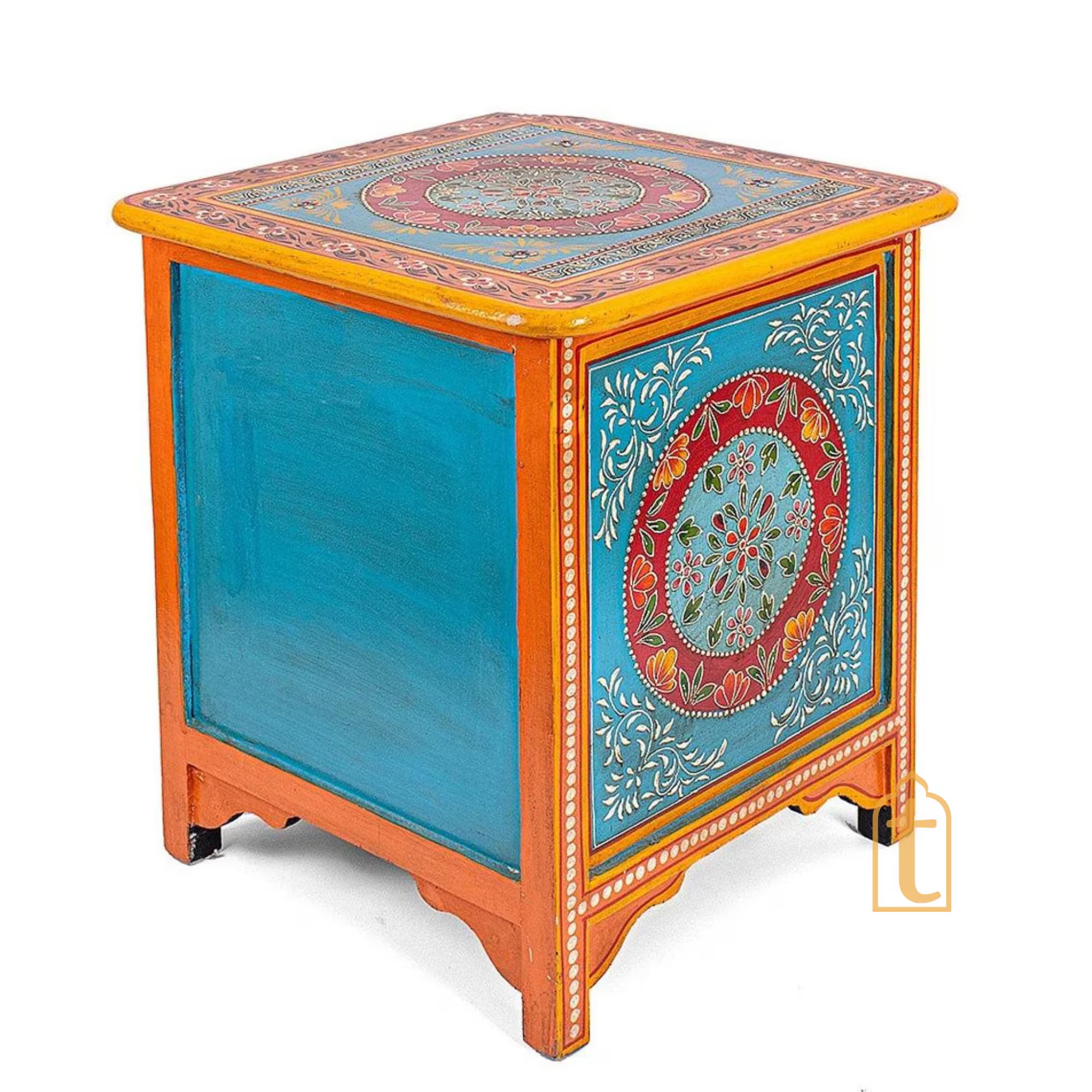 Wooden Indian Beautiful Drawer Side Table / Indian Chest Table / Hand Painted Furniture / Cabinet / Bedside / Side Décor.