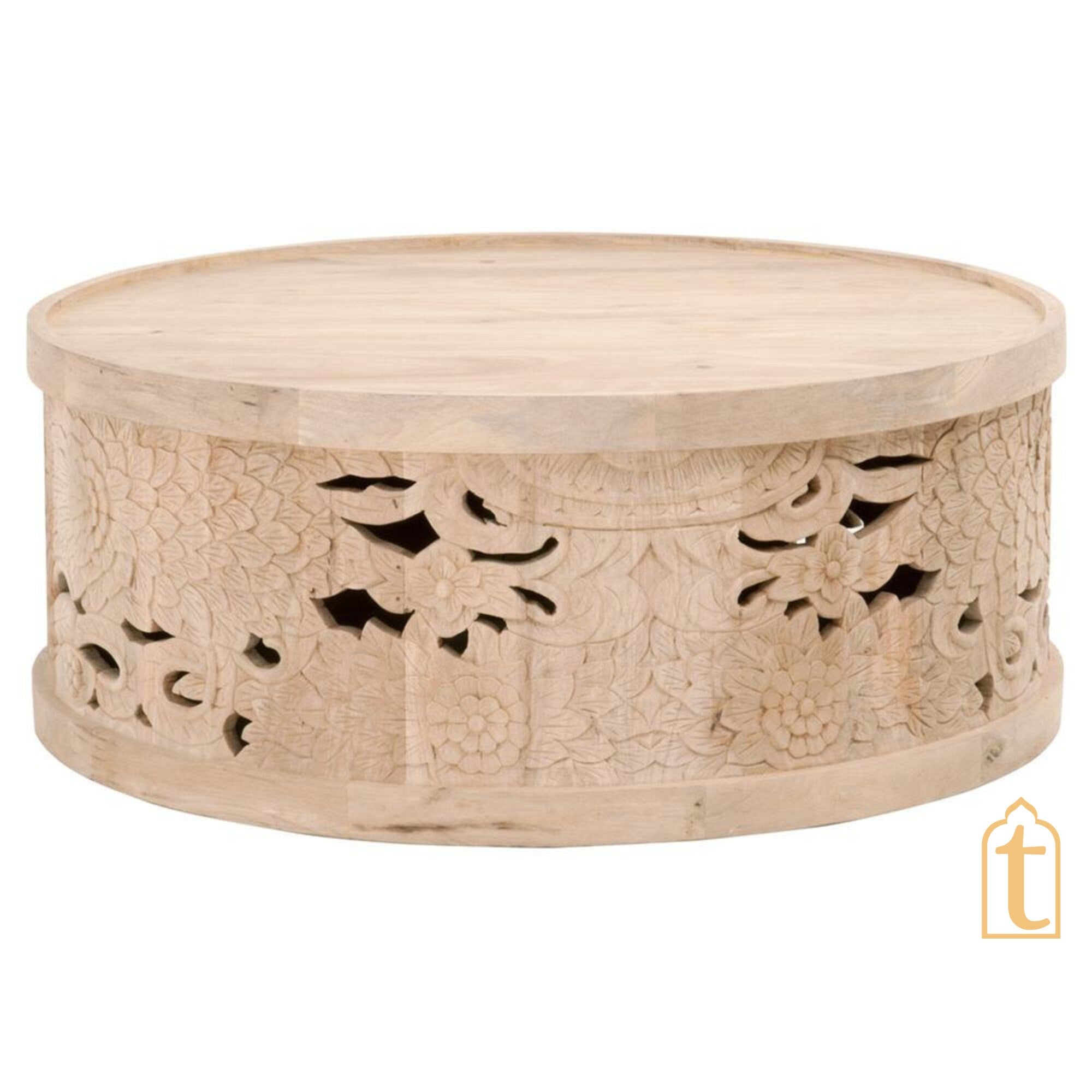 Wooden Crafted Artistic Carved Central Table,Rustic Furniture Table,Indian Vintage Table,Beautiful Cocktail Table,Side Cutting Table.