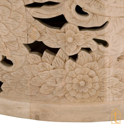 Wooden Crafted Artistic Carved Central Drum Table,Rustic Furniture Table,Indian Vintage Table,Beautiful Cocktail Table,Side Cutting Table