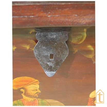 Indian wood storage trunk, treasure chest, furniture, home and living,Painted storage,Handpainted Indian Jewellery / Treasure Box.