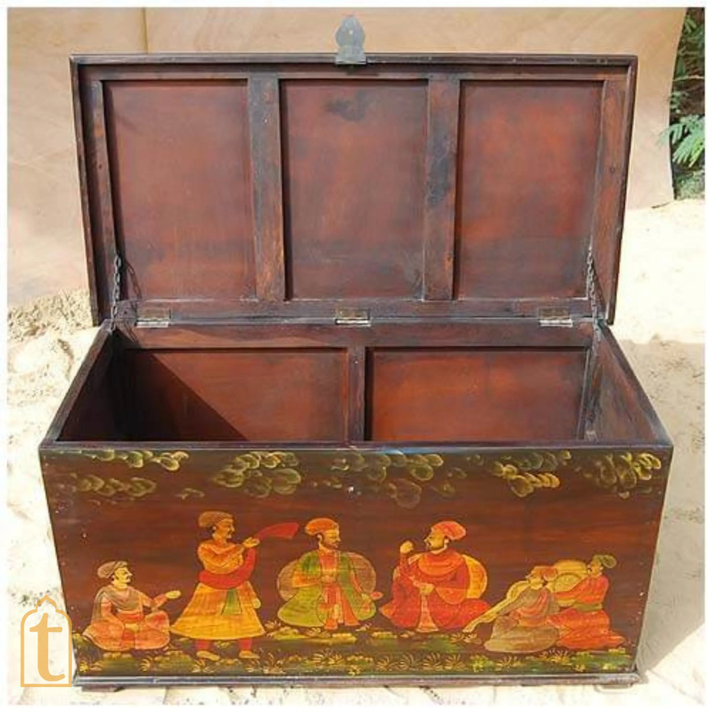 Indian Wood Storage Trunk / Treasure chest Furniture / Home and living room Décor / Hand Painted storage / Hand painted Indian storage Box / Treasure Box.