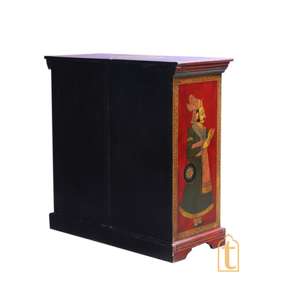 Wooden Indian artistry hand painted Beautiful King Queen designed wooden Cabinet For Home Décor/Side Cabinet/Living Room Decor Cabinet/Furniture.