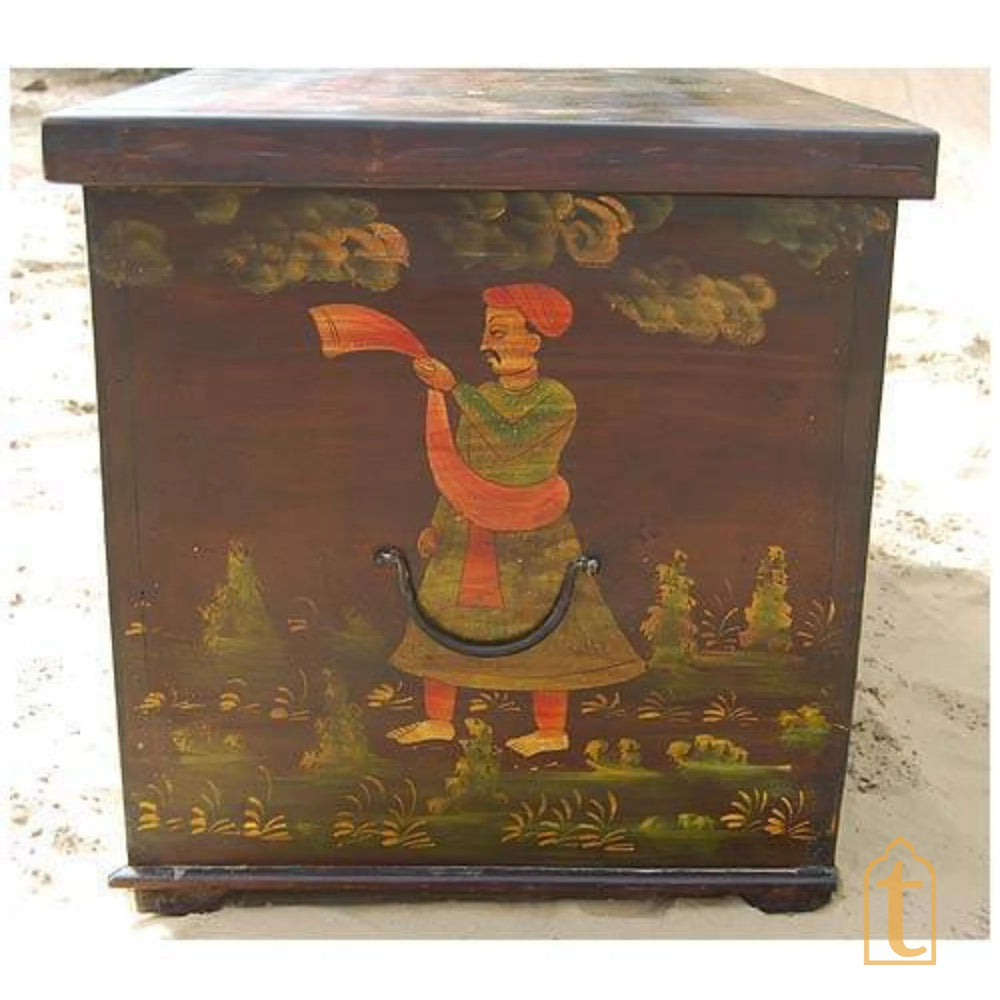 Indian Wood Storage Trunk / Treasure chest Furniture / Home and living room Décor / Hand Painted storage / Hand painted Indian storage Box / Treasure Box.