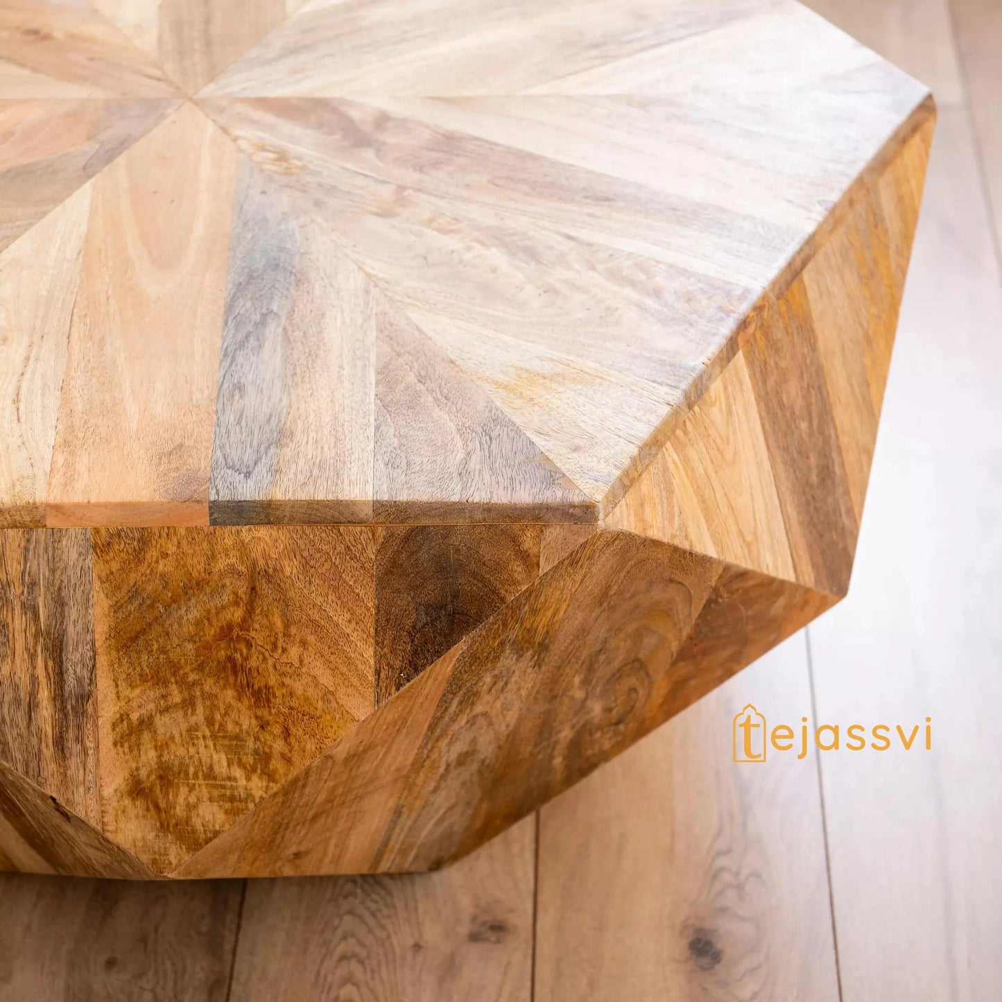 Wood Table Diamond Shape wooden Coffee Table Unique Cocktail table Beautifully Handmade Home Decor End Table Indian Art Furniture..