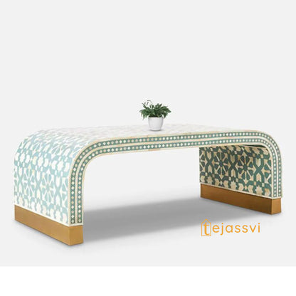 Handmade Wooden Console Table/Bone Inlay Table/Hall Way Entry Table/Bone Inlay Coffee Table/Bone Inlay Centre Table/Waterfall Coffee Table.