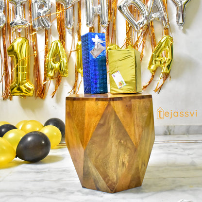 Wood Table Diamond Shape wooden Coffee Table Unique Cocktail table Beautifully Handmade Home Decor End Table Indian Art Furniture..