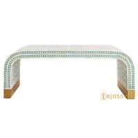 Handmade Wooden Console Table / Bone Inlay Table / Hall Way Entry Table / Bone Inlay Coffee Table / Bone Inlay Center Table / Waterfall Coffee Table.