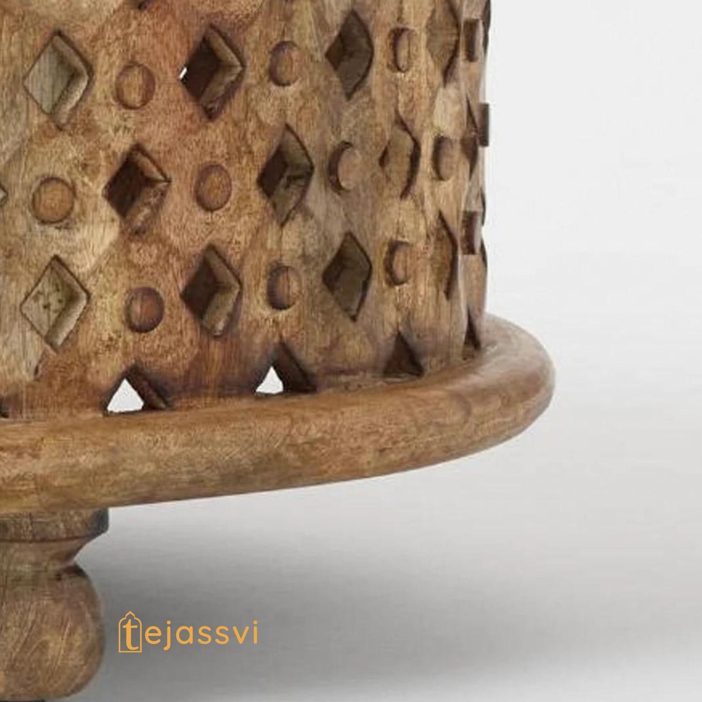 Wooden Coffee Table Oval Round Handmade Carved / Coffee Table Cocktail Table/ Tribal Carved Wood Coffee Table/ Home Decor Indian Art.