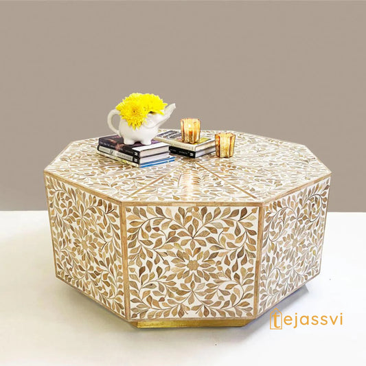 Wooden Octagonal Coffee Table/Side Tables/Center Table/End Tables/Wooden Coffee Table/Cocktail Table/Handmade Wood Inlay Table/Coffee Table