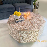 Wooden Octagonal Coffee Table/Side Tables/Center Table/End Tables/Wooden Coffee Table/Cocktail Table/Handmade Wood Inlay Table/Coffee Table