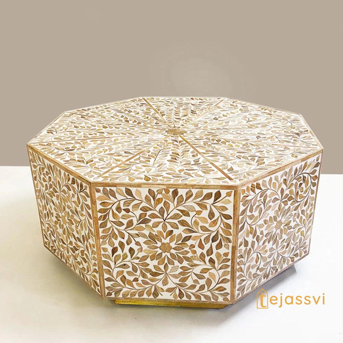 Wooden Octagonal Coffee Table/Side Tables/Center Table/End Tables/Wooden Coffee Table/Cocktail Table/Handmade Wood Inlay Table/Coffee Table