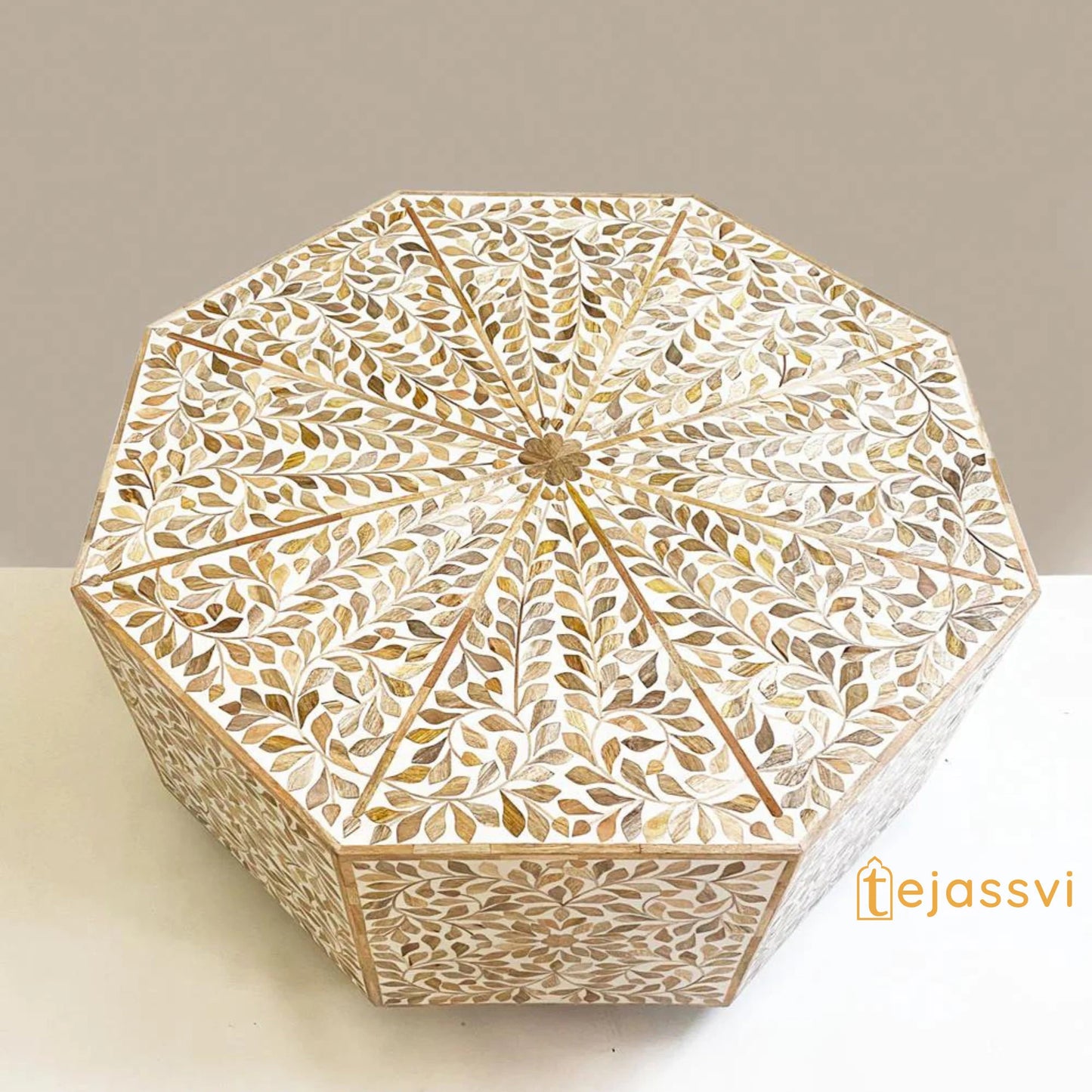 Wooden Octagonal Coffee Table/Side Tables/Center Table/End Tables/Wooden Coffee Table/Cocktail Table/Handmade Wood Inlay Table/Coffee Table