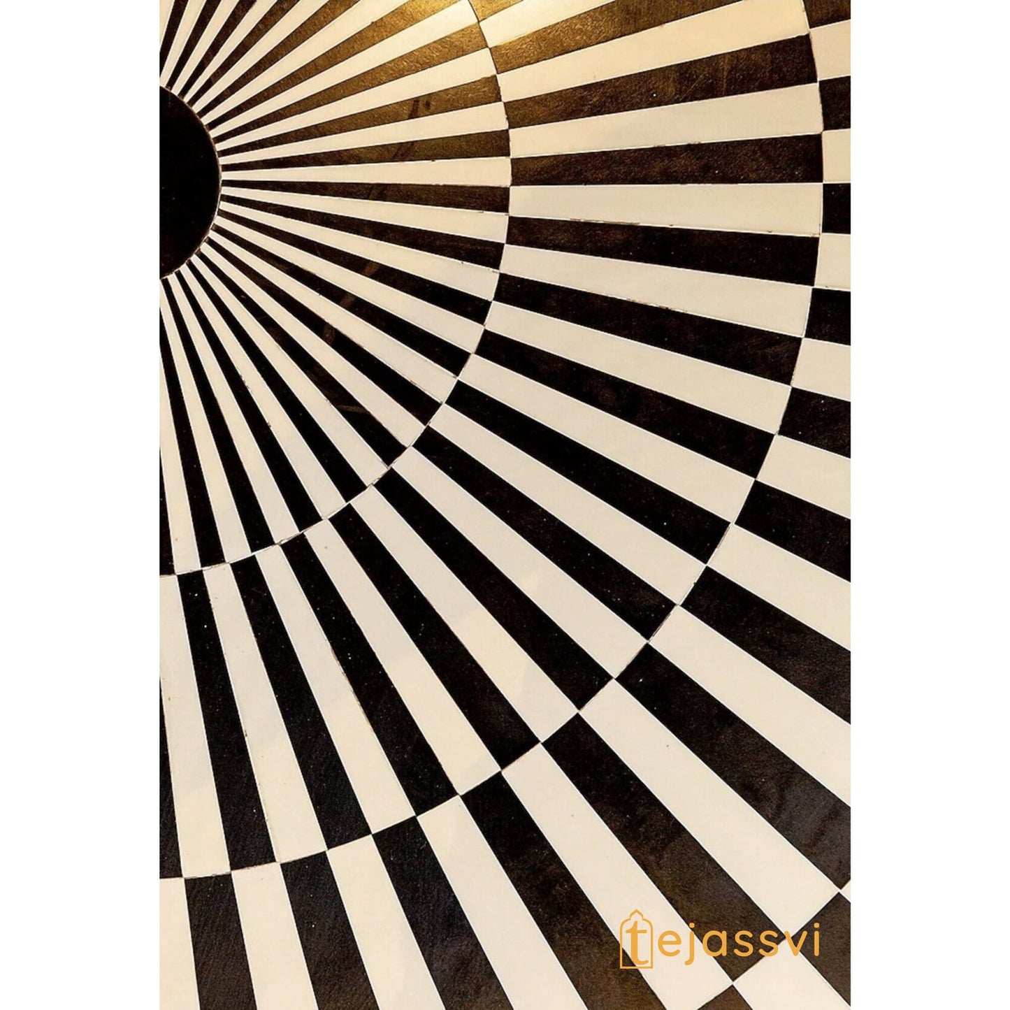 BONE Inlay Round Coffee Table / Centre Table, Bone Inlay Stripped Design Round Coffee Table Handmade Bone Inlay Modern Pattern Furniture .