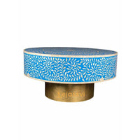 Wooden Floral Design Round Coffee Table / Bone Inlay Coffee Table / Wooden Center Table / Bone Inlay Table / Bone Centre Table / Bone Inlay Cocktail Table.
