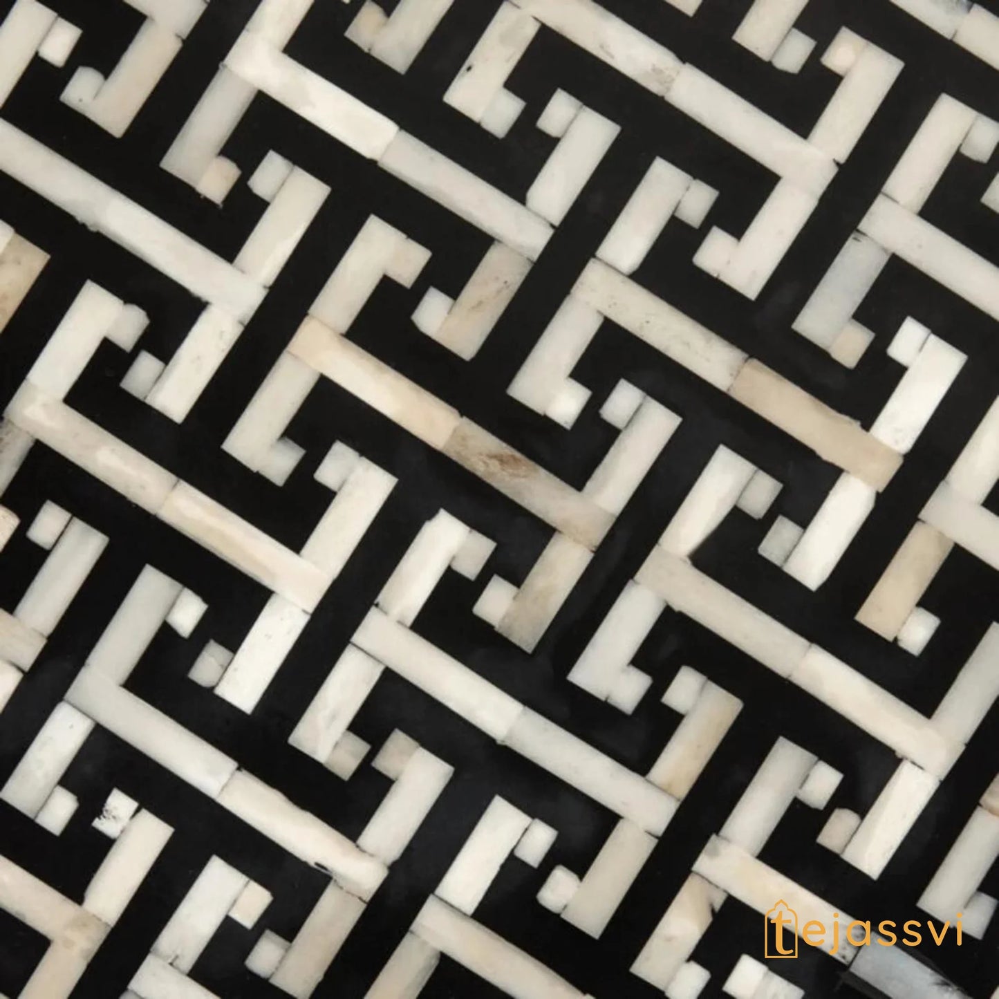 Wooden Handmade Bone Inlay Coffee Table | Center table, BONE INLAY TABLE, Round Coffee Table, strip Black Centre Table, Bone Inlay  Cocktail Table.