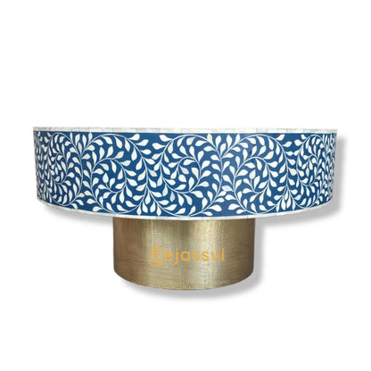 BONE Inlay Round Coffee Table/Centre Table,/Bone Inlay Floral Round Coffee Table Handmade Bone Inlay Modern Pattern Furniture Cocktail Table