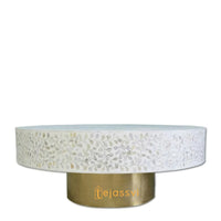 Wood MOP Round Coffee Table / Mother of pearl Inlay Coffee Table / Floral Design Centre Table / MOP Inlay Furniture Cocktail Table / Modern Luxury furniture.