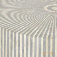 Wooden Bone Inlay Coffee Table / Round Coffee Table / Strip Design Centre Table / Bone Inlay Furniture Cocktail Table / Modern Luxury furniture.
