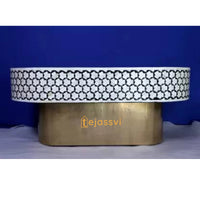 Wooden Oval Shape Coffee Table / Bone Inlay Coffee Table / Oval Shape Coffee Table / Centre Table / Bone Inlay Furniture Cocktail Table.