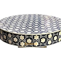 Wooden Floral Design Coffee Table / Center Table / Bone Inlay Round Coffee Table / Wooden Coffee Table / Bone Inlay Cocktail Table / MOP Inlay Table.