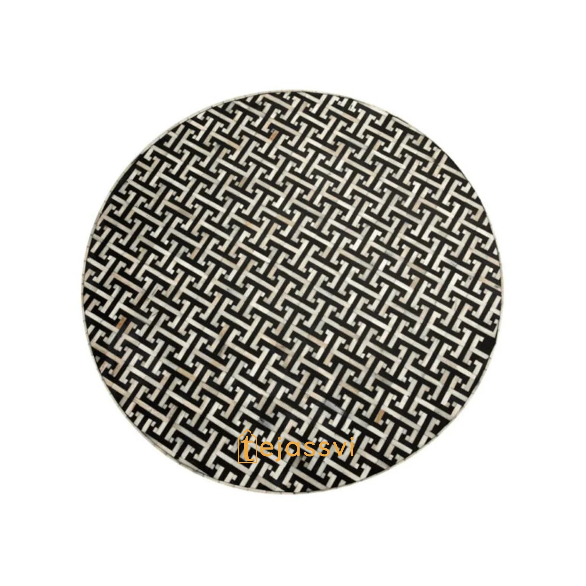 Wooden Handmade Bone Inlay Coffee Table / Bone Inlay Center Table / Wooden Round Coffee Table / wooden Centre Table / Bone Inlay Cocktail Table.