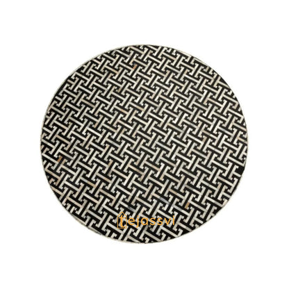 Wooden Handmade Bone Inlay Coffee Table | Center table, BONE INLAY TABLE, Round Coffee Table, strip Black Centre Table, Bone Inlay  Cocktail Table.