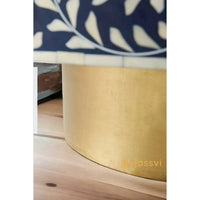 Bone Inlay Round Coffee Table / Round Centre Table / Bone Inlay Round Coffee Table / Handmade Bone Inlay Modern Pattern Furniture Cocktail Table.