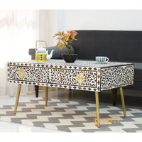 Wood Inlay Coffee Table / wood Inlay Coffee Table / Coffee Table / Floral Design Centre Table / wood Inlay Cocktail Table