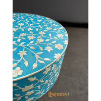 Bone Inlay Round Coffee Table / Round Centre Table / Bone Inlay Round Coffee Table / Handmade Bone Inlay Modern Pattern Furniture Cocktail Table.