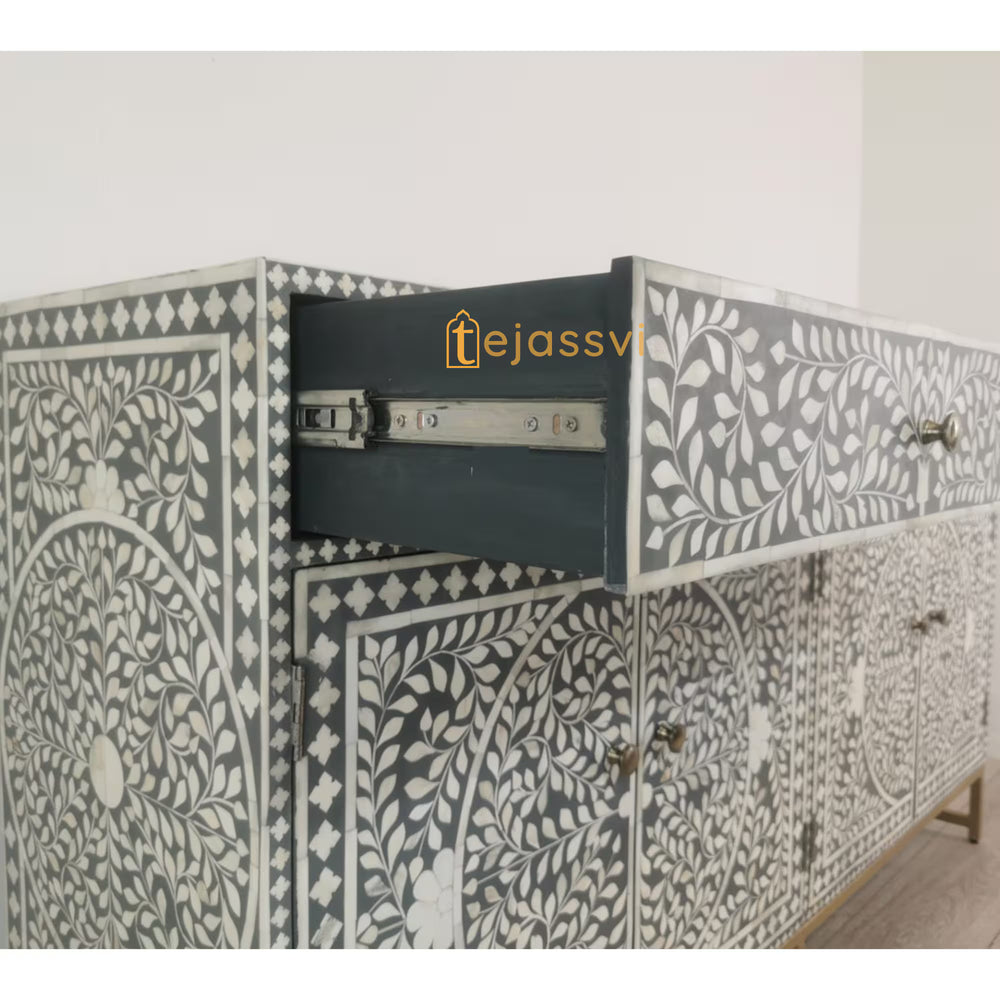 Bone Inlay Sideboard / Bone Inlay Buffet Table / Cabinet Table / Storage Unit Bone Moroccan Inlay 2 Drawers / Bone Inlay Chest of Drawers / Bone Inlay Dresser,