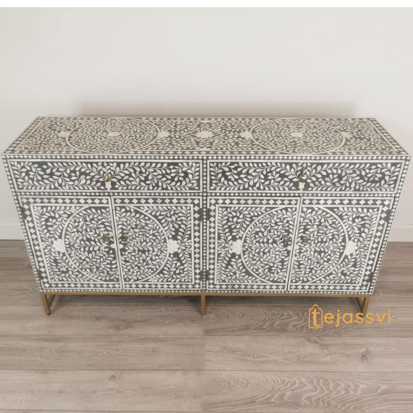 Bone Inlay Sideboard/Bone Inlay Buffet Table, Cabinet Table,Storage Unit,Bone Moroccan Inlay 2 Drawers, Chest of Drawers,Bone Inlay Dresser,
