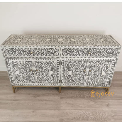 Bone Inlay Sideboard/Bone Inlay Buffet Table, Cabinet Table,Storage Unit,Bone Moroccan Inlay 2 Drawers, Chest of Drawers,Bone Inlay Dresser,